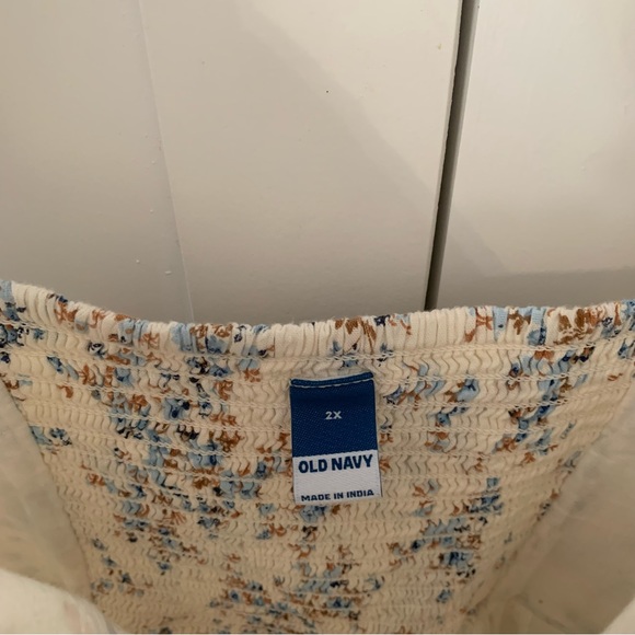 Old Navy Plus Cream/Blue Floral Ruffle Cami Dress Size 2X - Picture 6 of 10